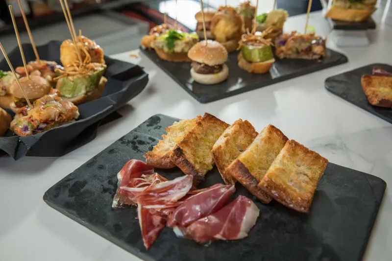 Seafood pintxos with Scottish smoked salmon